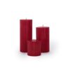 Ruby Red 7.5cm Corrugated Pillars