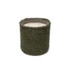 Winter Green Raffia Candle