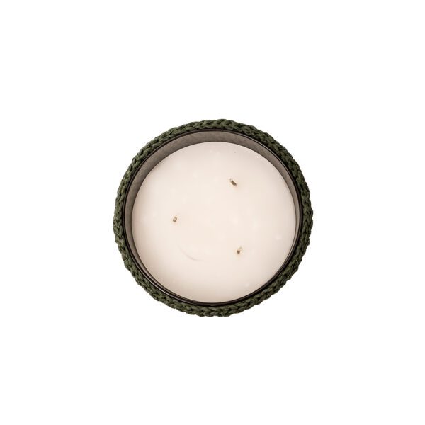 Winter Green Raffia Candle - Image 2