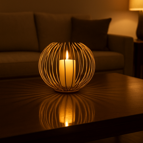 Golden Wire Candle Holder - Image 3