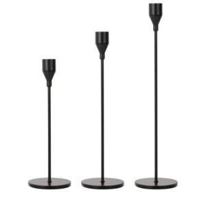 Black Candle Taper Set