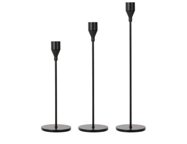 Black Candle Taper Set
