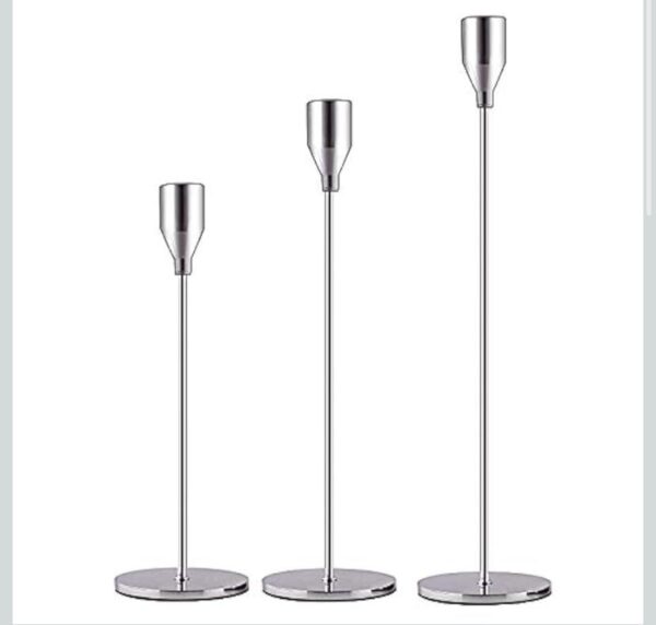Silver Candle Taper Set
