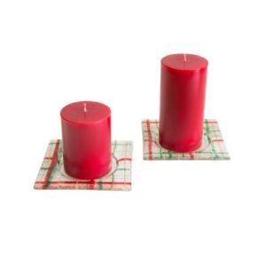 Christmas Plaid Coaster Set