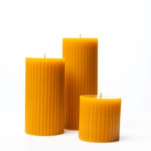 Mustard 7.5cm Corrugated Pillars