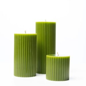 Olive Green 7.5cm Corrugated Pillars