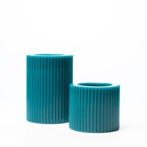 Petroli Blue10cm Corrugated Block Candles